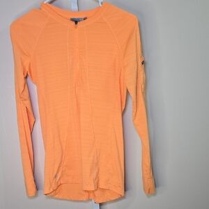 Athleta Orange Fitted Longsleeve Top Ladies Sz S‎